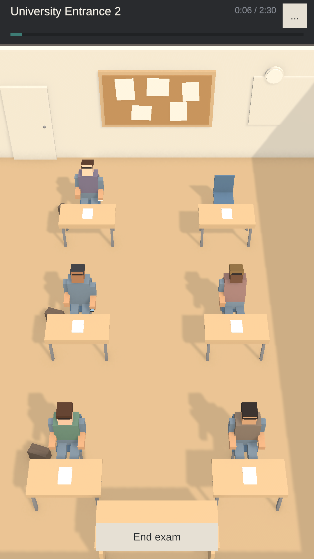 The classroom with the old block figures