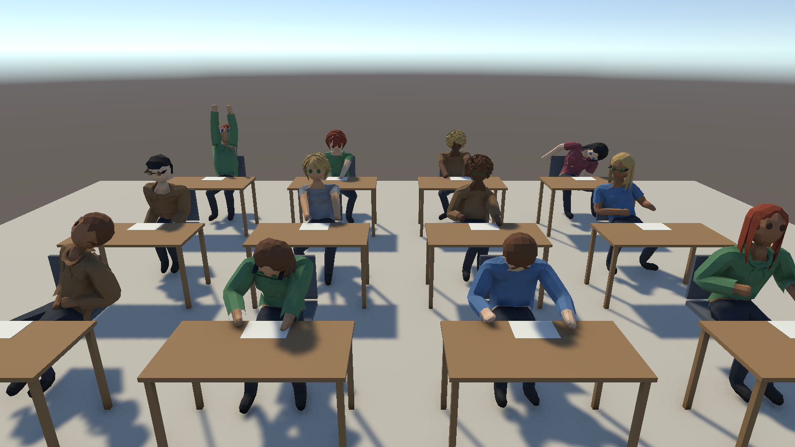 Closer view of the mixed front rows